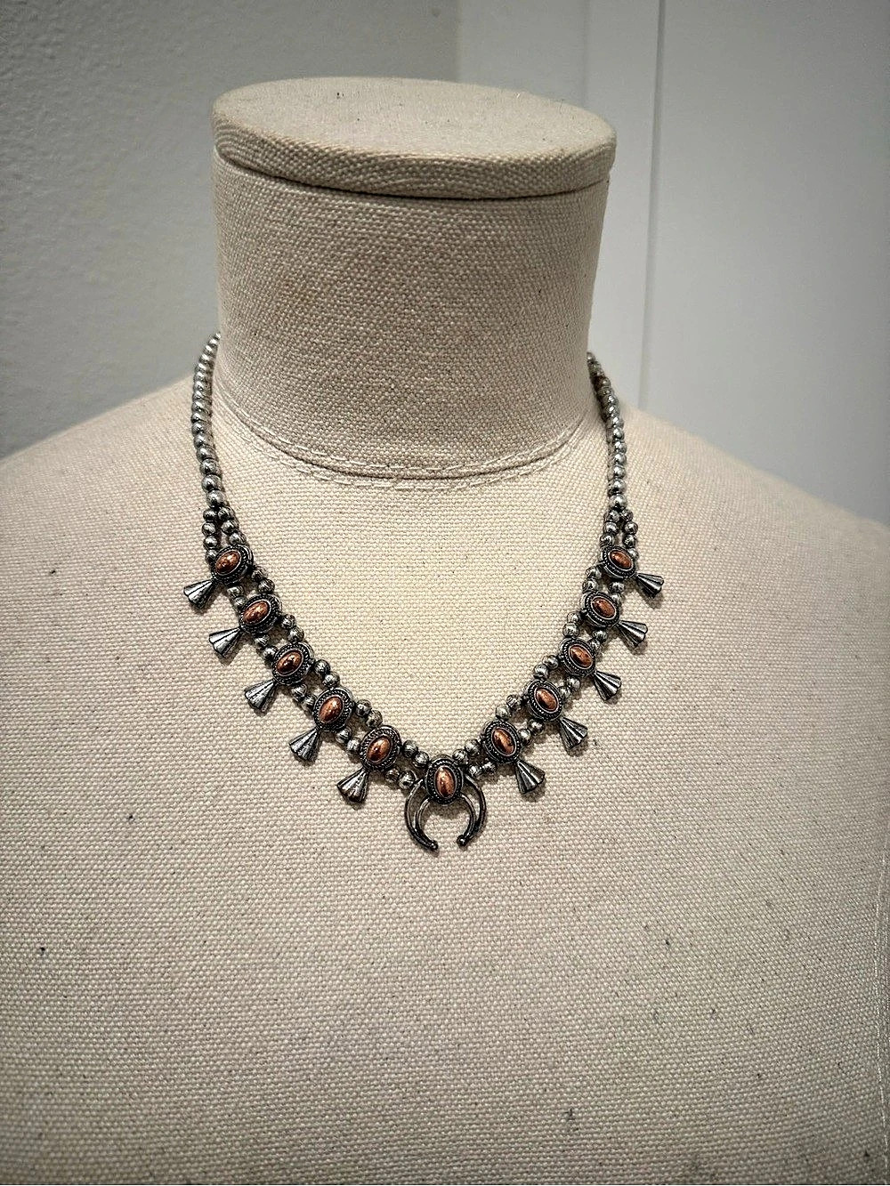Statement Pendant Necklace in Silver & Brown